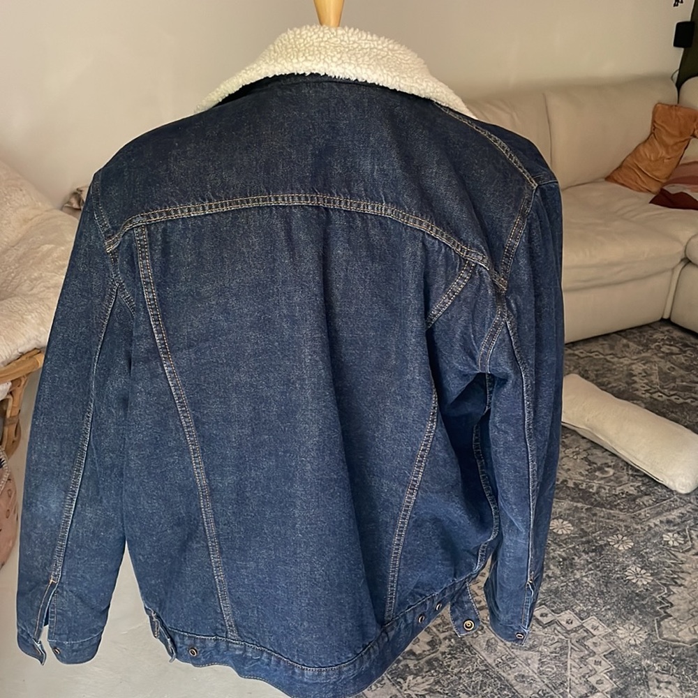 Men’s Gap Sherpa lined dark denim jacket L - Picture 4 of 4